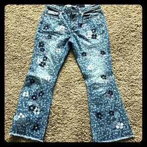 Michael Kors Embroidered Cropped Jeans